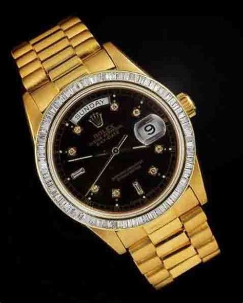 rolex day date presidential black dial|rolex baguette diamond bezel.